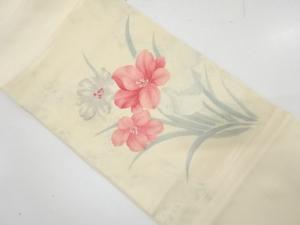 花模様織り出し　名古屋帯
